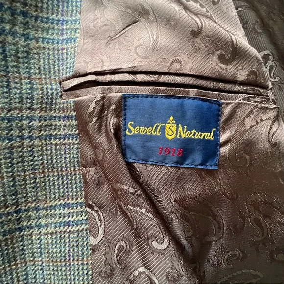 Sewell Tan Glen Check Worsted Wool Blazer41 R NWT